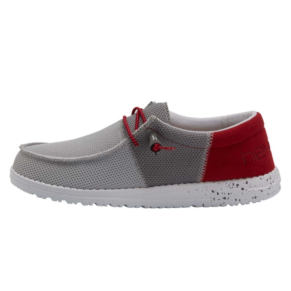 Hey Dude Wally Sox Funk Donkergrijs Rood