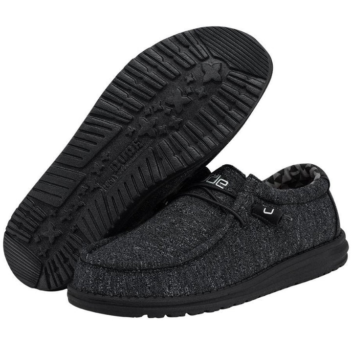 Hey Dude Zwarte Melange Wally Stretch